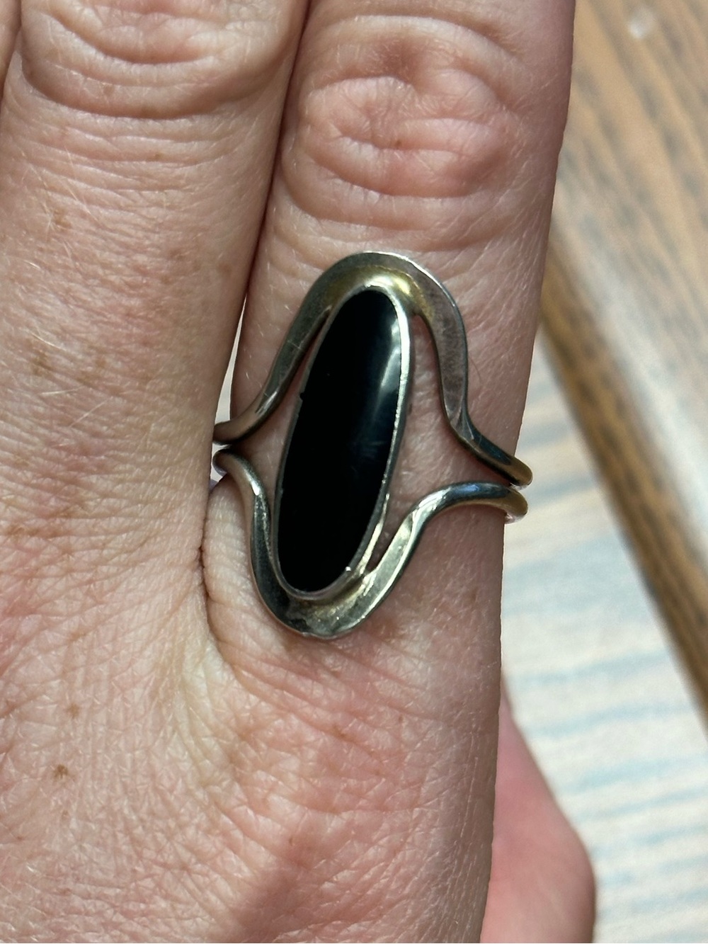 Mexican Sterling Silver Black Onyx Oval Statement Ring - Women's Jewelry